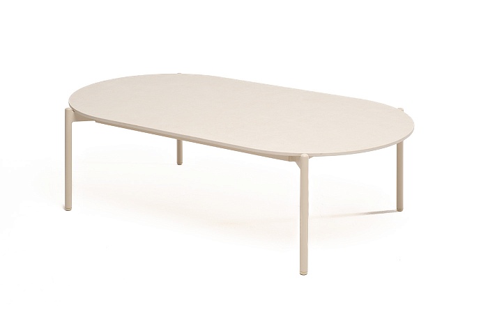 Аликанте журнальный стол из искусственного камня овальный, 130х70см, Н38, цвет белый - фото 3