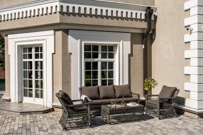 "Гранд Латте" лаунж-зона из искусственного ротанга, цвет графит