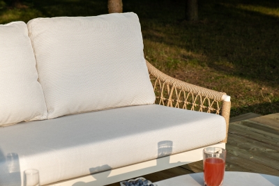 "Венеция" лаунж-зона из искусственного ротанга, цвет соломенный