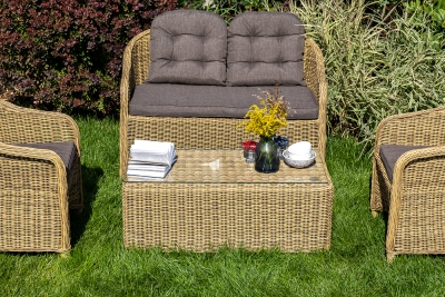 "Равенна" лаунж-зона из искусственного ротанга, цвет соломенный "Равенна" лаунж-зона из искусственного ротанга, цвет соломенный