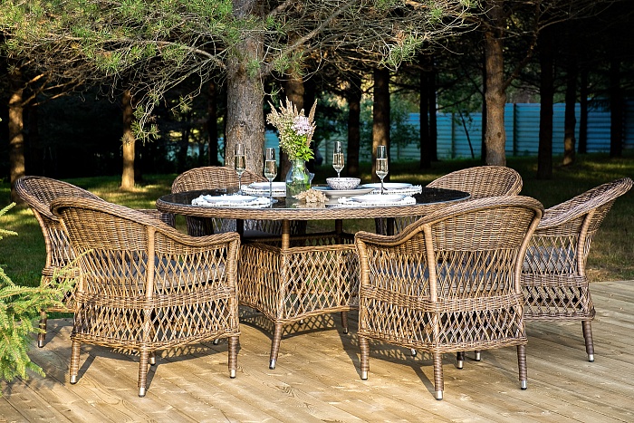 Эспрессо-150 S обеденная группа плетеная, цвет коричневый - фото 3