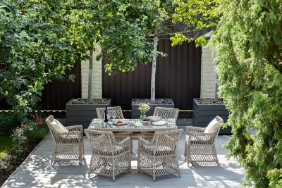 "Латте" обеденная группа плетеная, цвет бежевый