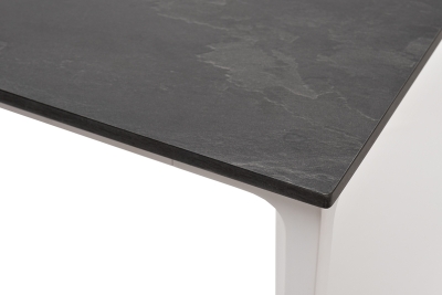"Малага" обеденный стол из HPL 90х90см, цвет "серый гранит", каркас белый