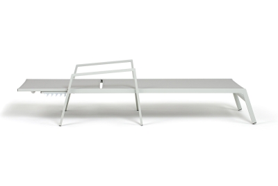 "Парма" шезлонг, каркас алюминий светло-серый (RAL7035) муар, ткань текстилен светло-серая
