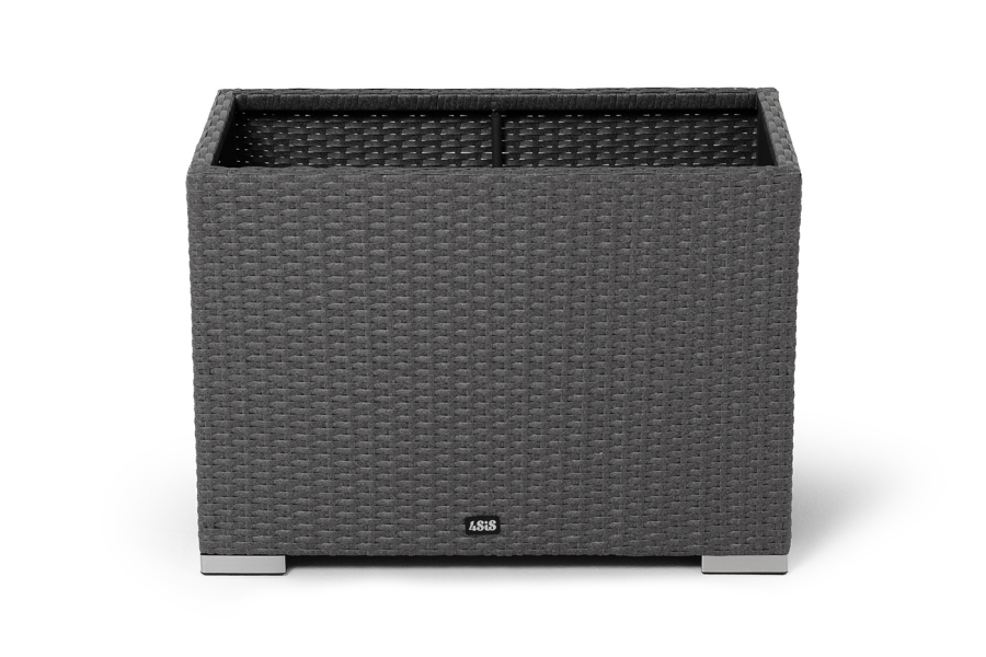 Лунго кашпо для цветов большое плетеное из искусственного ротанга, цвет графит - фото 2