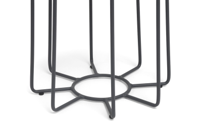 "Эквадор" журнальный стол из HPL круглый Ø40 H55, каркас из алюминия темно-серый (RAL 7024) муар, цвет столешницы "черный мрамор"