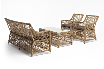 "Асти" лаунж-зона из искусственного ротанга на 4 персоны, цвет соломенный "Асти" лаунж-зона из искусственного ротанга на 4 персоны, цвет соломенный