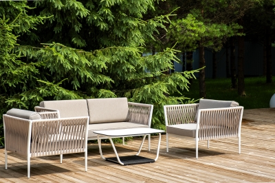 "Касабланка" лаунж-зона плетеная из роупа 4-местная, цвет бежевый "Касабланка" лаунж-зона плетеная из роупа 4-местная, цвет бежевый