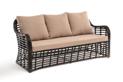 "Ницца" диван из искусственного ротанга трехместный, цвет бронзовый