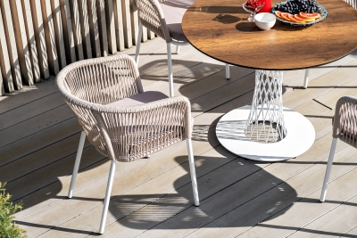 "Диего" обеденная группа на 4 персоны, круглый стол "дуб", цвет бежевый "Диего" обеденная группа на 4 персоны, круглый стол "дуб", цвет бежевый