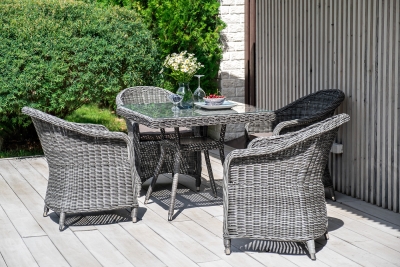 "Равенна" плетеное кресло из искусственного ротанга, цвет графит "Равенна" плетеное кресло из искусственного ротанга, цвет графит