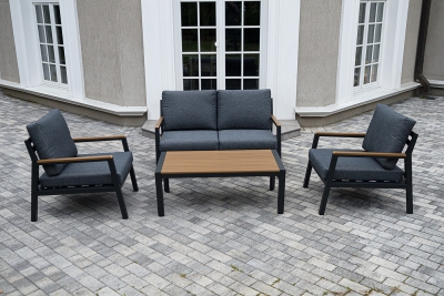 "Камелия" лаунж-зона 4-местная из алюминия, цвет темно-серый (К)