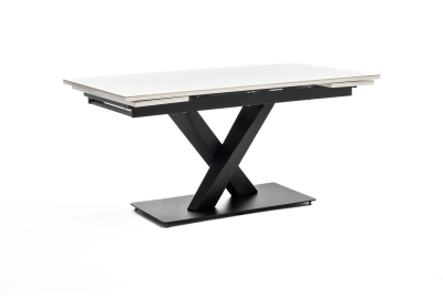 "Юпитер" стол интерьерный раздвижной обеденный из керамики, цвет белый глянцевый