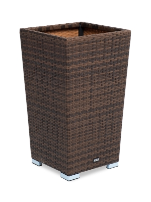 "Капучино" кашпо для цветов плетеное из искусственного ротанга, цвет коричневый "Капучино" кашпо для цветов плетеное из искусственного ротанга, цвет коричневый