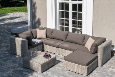 "Лунго" трансформирующаяся лаунж-зона из искусственного ротанга, цвет бежевый "Лунго" трансформирующаяся лаунж-зона из искусственного ротанга, цвет бежевый