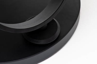 "Олимп" стол журнальный раздвижной из HPL 80-131х131см, Н43,5, цвет столешницы мрамор "Каррара"