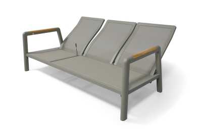 "Бари" диван 3-местный, каркас алюминий, цвет светло-серый 