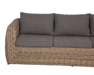 "Кальяри" диван трехместный плетеный из искусственного ротанга (гиацинт), цвет соломенный