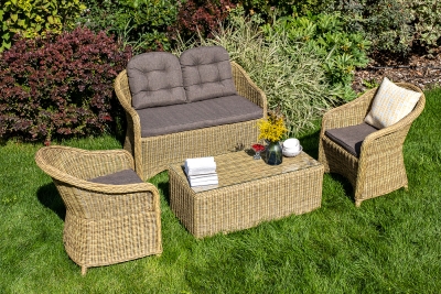 "Равенна" лаунж-зона из искусственного ротанга, цвет соломенный "Равенна" лаунж-зона из искусственного ротанга, цвет соломенный