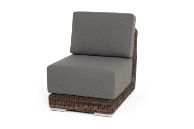 "Капри" модуль диванный прямой с подушками, цвет коричневый