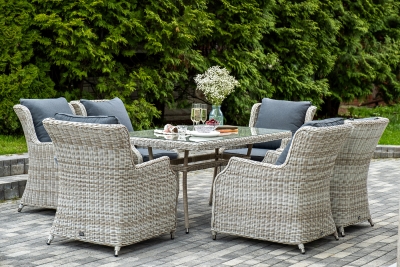 "Неаполь" обеденная группа плетеная из искусственного ротанга, цвет бежевый