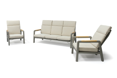 "Бари" лаунж-зона из алюминия, цвет светло-серый