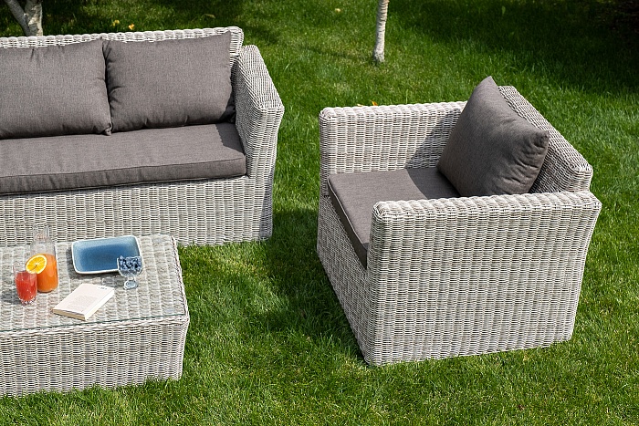 Капучино лаунж-зона из искусственного ротанга, цвет бежевый - фото 7