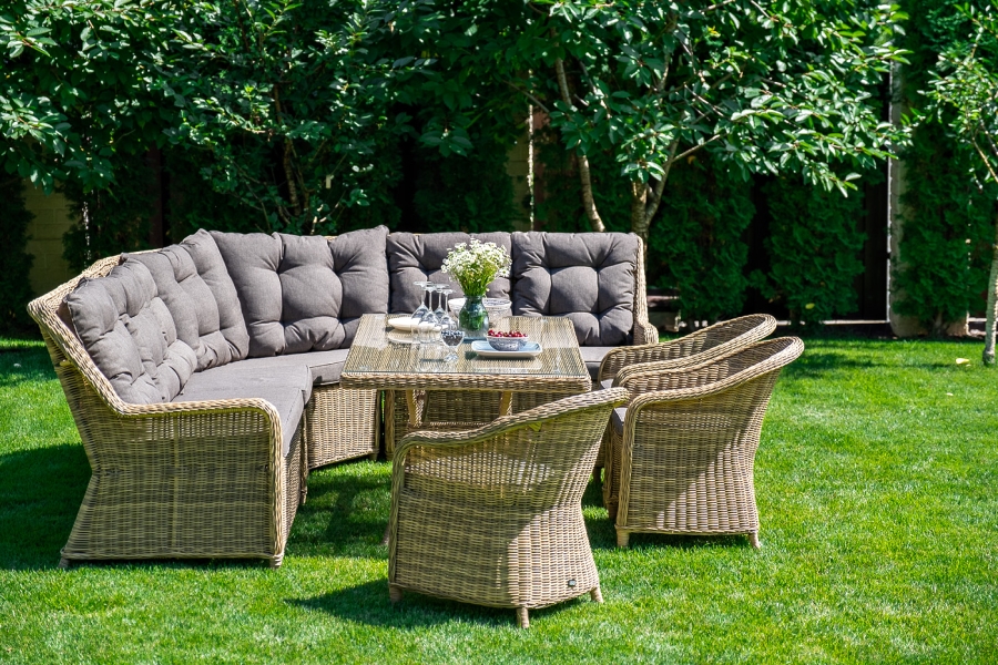 Бергамо плетеный левый модуль дивана, цвет соломенный - фото 10