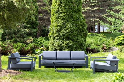 "Гранада" лаунж-зона из алюминия со столиком из HPL "Гранада" лаунж-зона из алюминия со столиком из HPL