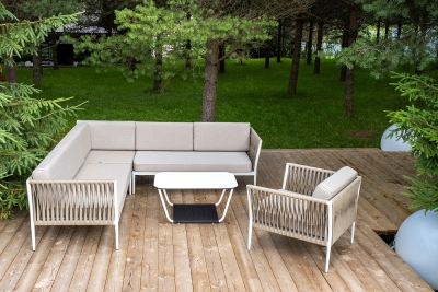 "Касабланка" модульная лаунж-зона из роупа (веревки), каркас из алюминия