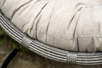 "Венеция" подвесное кресло-кокон из искусственного ротанга, цвет серый с бежевой подушкой "Венеция" подвесное кресло-кокон из искусственного ротанга, цвет серый с бежевой подушкой