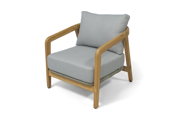 "Лейпциг" кресло из тика, цвет серый