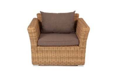 "Капучино" кресло из искусственного ротанга, цвет соломенный