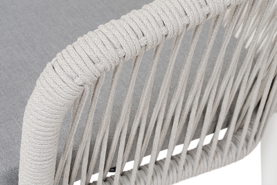 "Марсель" стул плетеный из роупа, каркас алюминий белый муар, роуп светло-серый меланж круглый tex, ткань светло-серая "Марсель" стул плетеный из роупа, каркас алюминий белый муар, роуп светло-серый меланж круглый tex, ткань светло-серая