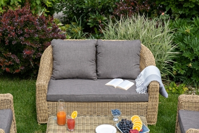 "Кон Панна" лаунж-зона из искусственного ротанга, цвет соломенный "Кон Панна" лаунж-зона из искусственного ротанга, цвет соломенный