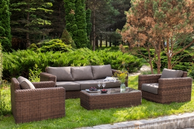 "Боно" лаунж-зона из искусственного ротанга, цвет коричневый  "Боно" лаунж-зона из искусственного ротанга, цвет коричневый