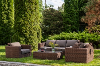 "Боно" лаунж-зона из искусственного ротанга, цвет коричневый 