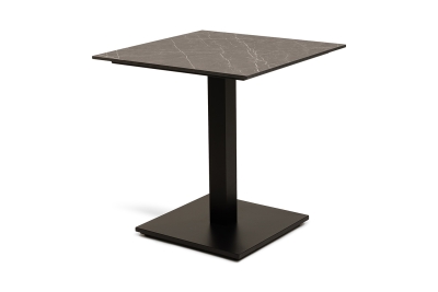 "Каффе" стол из HPL квадратный 70х70см, цвет "серый мрамор", подстолье стальное
