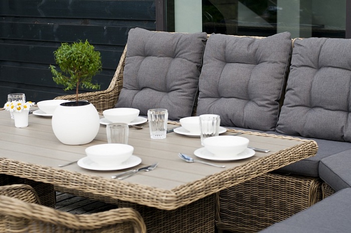 "Бергамо" плетеный обеденный стол, цвет соломенный  - фото 5