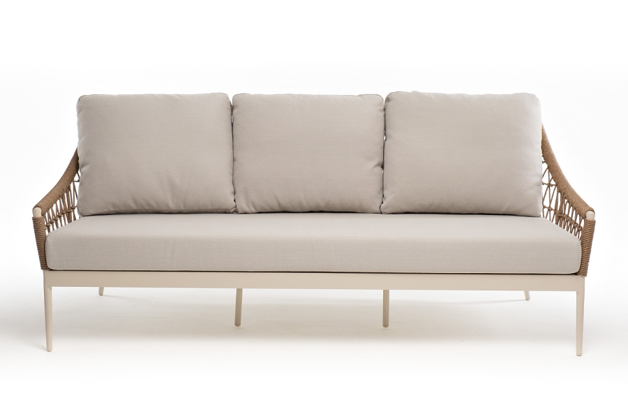 Венеция диван из искусственного ротанга трехместный, цвет соломенный - фото 2