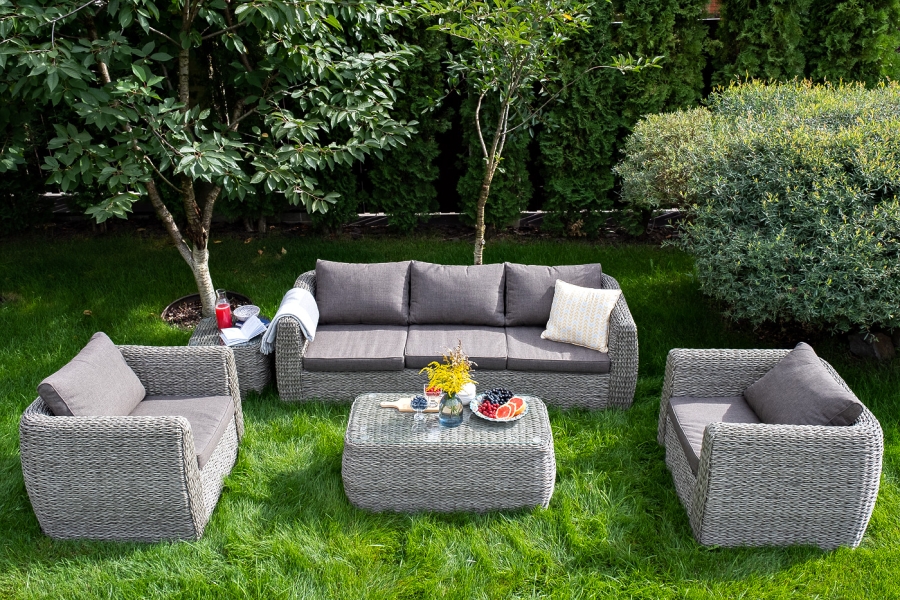 Кальяри журнальный столик из искусственного ротанга (гиацинт), цвет серый - фото 5