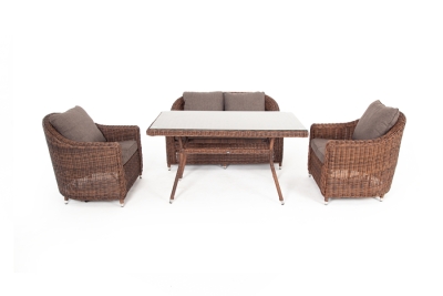 "Кон Панна" обеденная группа плетеная, цвет коричневый