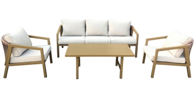 "Детройт" лаунж-зона из искусственного ротанга, цвет бежевый