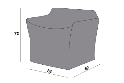 Защитный чехол на кресло Касабланка 88×82×70, цвет серый