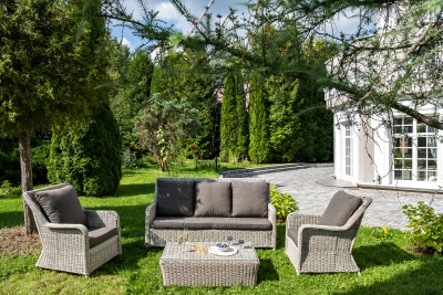 "Гляссе" лаунж-зона из искусственного ротанга, цвет бежевый