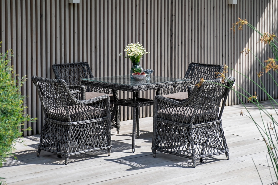 Айриш обеденная группа плетеная на 4 персоны, цвет графит - фото 5