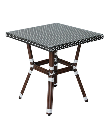 "Кабри" обеденная группа плетеная на 4 персоны, цвет черно-белый