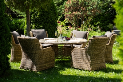 "Эспрессо–150 N" обеденная группа плетеная, цвет соломенный "Эспрессо–150 N" обеденная группа плетеная, цвет соломенный