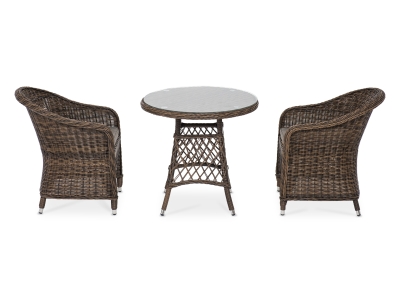"Эспрессо-80 R" обеденная группа плетеная, цвет коричневый
