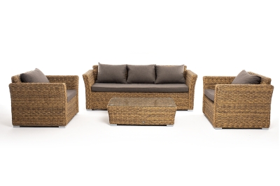 "Капучино" лаунж-зона из искусственного ротанга (гиацинт), цвет соломенный